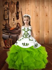 Fantastic Straps Sleeveless Lace Up Party Dress Wholesale Organza