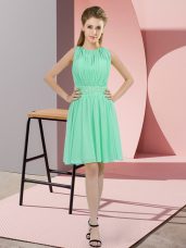 Beautiful Apple Green Sleeveless Sequins Knee Length Bridesmaid Dress