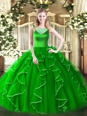 Adorable Side Zipper Quinceanera Dress Beading and Ruffles Sleeveless Floor Length
