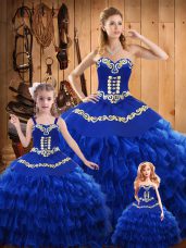 Sleeveless Embroidery and Ruffled Layers Lace Up Sweet 16 Quinceanera Dress