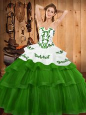Excellent 15 Quinceanera Dress Strapless Sleeveless Sweep Train Lace Up