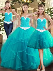 Super Sleeveless Lace Up Floor Length Ruffles Quinceanera Dresses