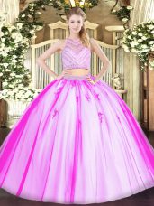 Beauteous Sleeveless Beading Zipper Quinceanera Dress