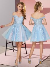 Sophisticated Tulle Sleeveless Mini Length Damas Dress and Appliques
