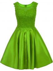 Captivating Mini Length Wedding Party Dress Scoop Sleeveless Zipper