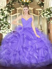 Luxurious Sleeveless Zipper Floor Length Ruffles Quinceanera Gown