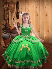 Latest Floor Length Ball Gowns Sleeveless Little Girl Pageant Dress Lace Up