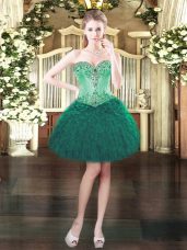 Best Selling Sleeveless Beading and Ruffles Lace Up Prom Gown