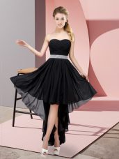 Flirting Black Sweetheart Lace Up Beading Wedding Party Dress Sleeveless