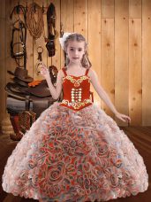 Multi-color Sleeveless Organza Lace Up Pageant Dress Toddler for Sweet 16 and Quinceanera