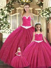 Red Lace Up Vestidos de Quinceanera Ruching Sleeveless Floor Length