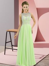 Extravagant High-neck Zipper Beading Womens Evening Dresses Sleeveless