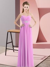 Sweetheart Sleeveless Zipper Dress for Prom Lilac Chiffon