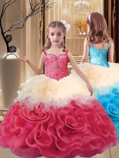 Trendy Sleeveless Lace Up Floor Length Beading Little Girls Pageant Gowns