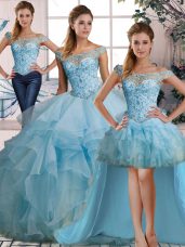 Sleeveless Beading and Ruffles Lace Up 15 Quinceanera Dress