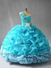 Organza Sleeveless Floor Length Quinceanera Dresses and Pick Ups and Hand Made Flower