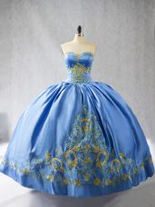 Blue Vestidos de Quinceanera Sweetheart Sleeveless Side Zipper