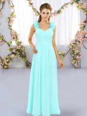 Straps Sleeveless Chiffon Vestidos de Damas Hand Made Flower Lace Up