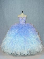 Best Selling Sleeveless Beading and Ruffles Lace Up Vestidos de Quinceanera with Multi-color