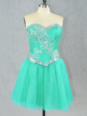 Sleeveless Beading Lace Up Prom Dresses