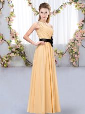 Extravagant Orange Sleeveless Chiffon Zipper Wedding Party Dress for Wedding Party