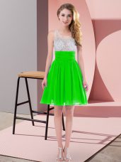 Sleeveless Beading Side Zipper Dama Dress