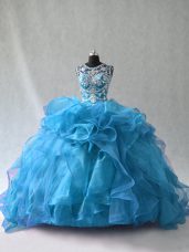 Modern Sleeveless Ruffles Side Zipper Quinceanera Dress