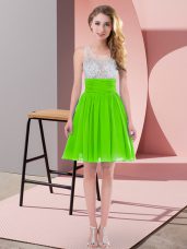 Side Zipper Dama Dress Beading Sleeveless Mini Length