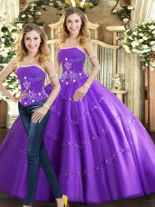 Vintage Sleeveless Lace Up Floor Length Beading Vestidos de Quinceanera