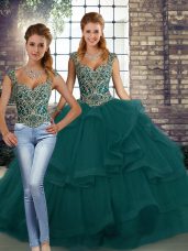 Sleeveless Beading and Ruffles Lace Up Sweet 16 Quinceanera Dress