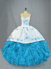 Custom Fit Organza Sleeveless Sweet 16 Quinceanera Dress and Beading and Ruffles