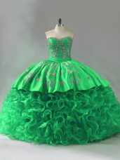 Vintage Green 15 Quinceanera Dress Sweetheart Sleeveless Lace Up