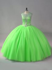 Floor Length Ball Gowns Sleeveless Quinceanera Gowns Lace Up
