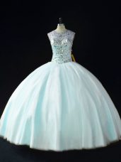 Custom Made Sleeveless Beading Lace Up Quinceanera Dresses