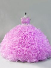 Chic Sleeveless Beading and Ruffles Zipper Sweet 16 Dress