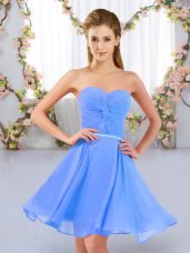 Custom Designed Chiffon Sleeveless Mini Length Bridesmaid Dress and Ruching