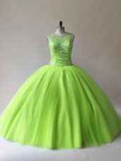 Sleeveless Tulle Lace Up Vestidos de Quinceanera for Sweet 16 and Quinceanera