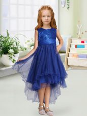 Scoop Sleeveless Organza Flower Girl Dresses Sequins and Bowknot Zipper