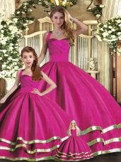 Captivating Tulle Sleeveless Floor Length Quinceanera Dresses and Ruffled Layers