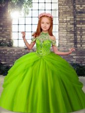 Modern Pageant Dresses Party and Military Ball and Wedding Party with Beading Halter Top Sleeveless Lace Up