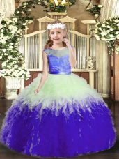 High Class Floor Length Backless Pageant Gowns For Girls Multi-color and In with Lace and Ruffles