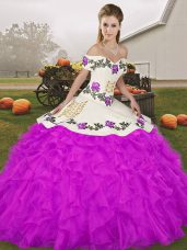 Glamorous Floor Length Ball Gowns Sleeveless Purple Sweet 16 Dress Lace Up