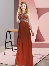 Sleeveless Beading Backless Dress for Prom