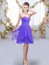 Glamorous Sweetheart Sleeveless Chiffon Wedding Guest Dresses Ruffles and Ruching Lace Up