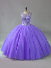 Beading Quinceanera Dresses Lavender Lace Up Sleeveless