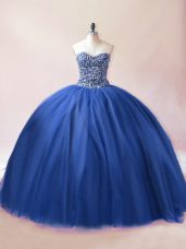 Sleeveless Lace Up Floor Length Beading Quinceanera Gown