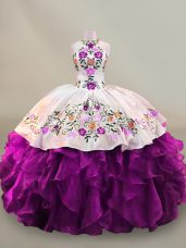 Exquisite Floor Length Ball Gowns Sleeveless Purple Sweet 16 Dresses Lace Up