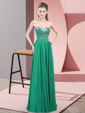 Turquoise Sweetheart Zipper Beading Prom Dress Sleeveless