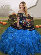 Sleeveless Embroidery and Ruffles Lace Up Quinceanera Dresses