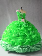 Top Selling Floor Length Lace Up Sweet 16 Dresses for Sweet 16 and Quinceanera with Pick Ups and Hand Made Flower